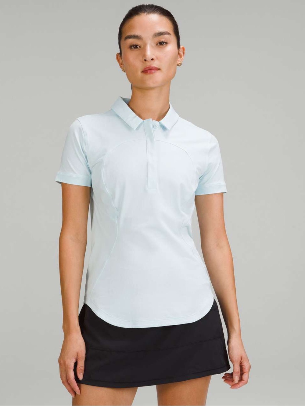TWO Powder Blue and black Polo-Style Women’s Athletic Tops